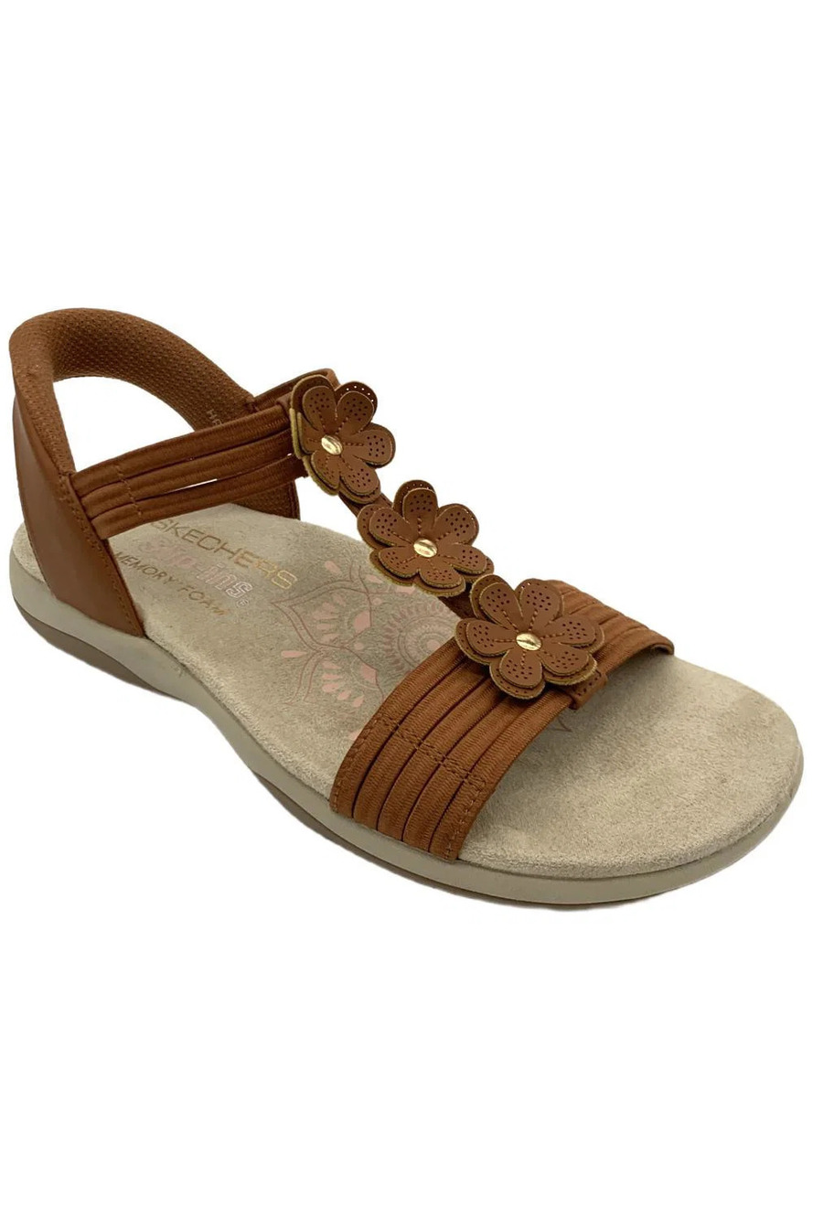 Skechers Women's Reggae Slim Blooming Romantic Sandals Luggage - Medium